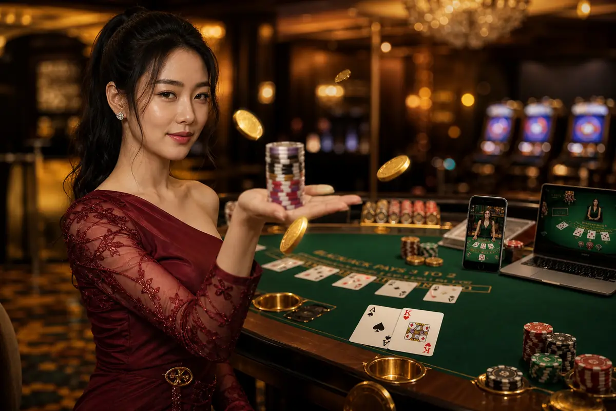 1slot Casino suasana meja baccarat live dealer